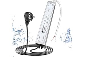 LIGHTINGWILL LED Trafo 12V 30W IP67, Outdoor Wasserdicht Transformator mit Stecker, LED Netzteil Treiber 230V auf DC 12 Volt Adapter, LED Driver Außen für LED-Streifen Lampen Strahler Lichtbänder