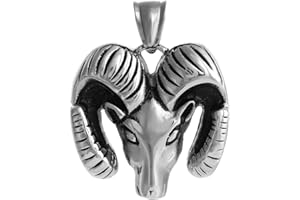 DonDon Men's Starsign Pendant Aries Stainless Steel Packaged in Black Velvet Bag