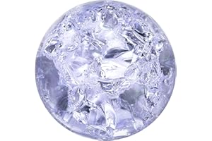 sourcing map 40mm/1.6" Crystal Sphere Ball Ice Cracked Glass Solid Decorative Sphere Crystal Ball Prop Ornament for Feng Shui Divination Fortune Telling Tabletop Fountain Decoration, Purple