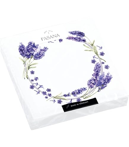 20 Servietten Mit Lavendel-Motiv – 33x33 Cm, 3-lagig, Für Tischdeko & Serviettentechnik (umweltfreundlich, Made In EU)