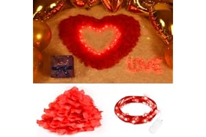 FFZZKJ Rosenblätter für Valentinstag Deko, Romantik 600 Stück Künstliche Rosenblätter, Seiden Rosenblüten für Valentinstag, Heiratsantrag, Hochzeit zum Streuen, Jahrestag, Geburtstag, Rot