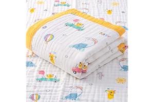 Hivia Manta Bebé Algodón 110 x 110 CM,Mantas de Muselina para Bebe 6 Capas Arrullo para Bebes Unisex Swaddle Blanket Suave y Confortable Muselinas Toalla de Baño (Elefante Arcobaleno)