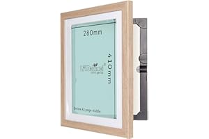DYNAMIC FRAMES My Little DaVinci Wooden Picture Frame for 50 Pictures - Original Patented A3 and A4 Front Opening Photo Frames - Display or Hang Your Kids Artwork (Natural)