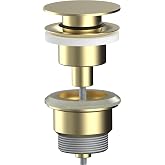 AQG &ndash; Click-Clac Basin Valve &ndash; Flat Plug &ndash; Compatible with Overflow and Without Overflow &ndash; Elegant Design and High Durability