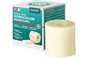 YUEPLATTNMAY Hydrocolloid Roll for Wound Care, Cuttable Hydrocolloid Bandages 5cm*3.6m, Waterproof & Flexible Wound Dressing Roll, Ultra Absorbent, Self-Adhesive, Safe and Effective