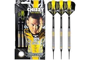 ‎HARROWS Harrows Soft Darts Dave Chisnall Chizzy 80% Tungsten Softtip Dart Softdart Hochwertiger Tungsten Dart mit Schäften und Flights