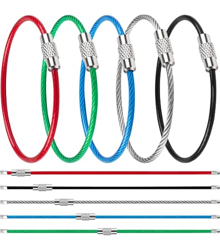 MECCANIXITY Cavo Portachiavi In Acciaio Inox Rivestito PVC | 20 Pezzi Da 25cm Per Etichette Bagagli E Ornamenti
