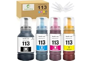 JoyPrinting 113 Pigment Ink Bottle Ricambio per Epson 113 Compatibile con Epson EcoTank ET-5150/ET-5170/ET-5800/ET-5850/ET-5880/ET-16150/ET-16650/ET-16600/ET-M16600/ET-166800 /ET-M1 6680 (confezione