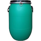 60 L Weithalsfass, Deckelfass mit Spannring, dicht verschließbar blau, grün, schwarz (grün)