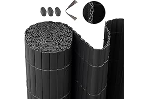 Laneetal Estera de PVC 500x120cm Valla Pantalla Protección Visual Privacidad para Jardín Balcón Terraza Cañizo PVC Doble Cara Gris 1020023