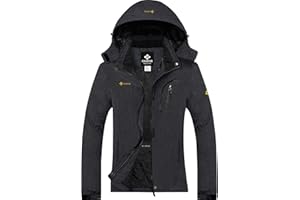 GEMYSE Damska wodoodporna kurtka narciarska górska, wiatroszczelna kurtka polarowa outdoorowa z kapturem