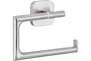 ‎TESA tesa ESTEETIC Toilettenpapierhalter ohne Deckel, verchromt - zur Wandbefestigung ohne Bohren, inkl. Klebelösung - 132 mm x 99 mm x 45 mm