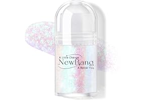 NewBang Roll-on Holographic Body Glitter Gel for Body Face Hair, Chameleon Color Changing Glitter Gel Under Light, Chunky Mermaid Sequins Festival Party Body Shimmer Glitter Makeup (11# Mermaid)