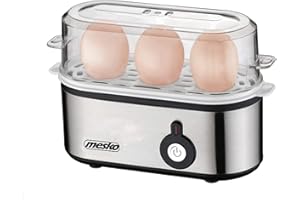 ‎MESKO ADLER Eierkocher, 3-Eier-Kapazität, automatische Abschaltung, Silber