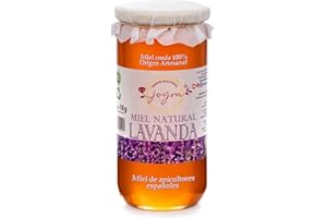 JOYRA SABOR NACIONAL Miel Cruda, 100% MIel Pura de Abeja. Natural y Artesanal. 27 Variedades de Sabores, APICULTURA ESPAÑOLA. Sin Pasteurizar, Conservan Polen, Enzimas y Antioxidantes. (1 KG, Miel de Lavanda)