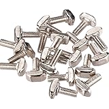 Dancepandas T Schraube m6 60PCS T-schrauben M5 / M6 / M8 EU-Standard Nickelbeschichteter Kohlenstoffstahl Nutsteine für Gehru