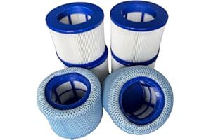 GAJA Filter Set 2in1 für aufblasbare Spa, Infinite Spa, 6 Filterkartuschen und 2 Schutznetze für Clever Spa u. Whirlpool Filter Spa Zubehör Ersatz Filter aufblasbare Pools