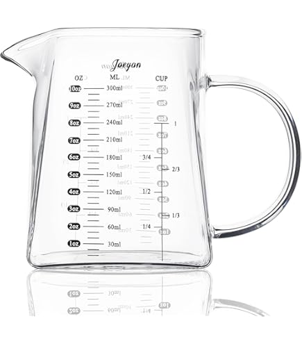 EeaseMX Vaso Medidor De Vidrio De 30 Ml, Vaso Para Espresso, Vaso De Onzas Con Escala Utensilios De Cocina Negro