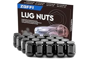 ZOFFI Dadi M12 x 1,5 neri Acorn Seat adatti per la maggior parte dei cerchioni in alluminio Ford Fiesta Focus Fusion, confezione da 20 dadi solidi chiusi M12 x 1,5