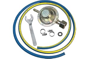 Crisalide®- Kit Tubo REGOLATORE Professionale 4 pz (Gas, Gpl) Cucina, Barbecue, Stufa: 1 Tubo+1 Regolatore+2 Fascette+1Chiave: Omologato 7140 IMQ Pressione 20/60 Bar, Made in Italy (Variabile)