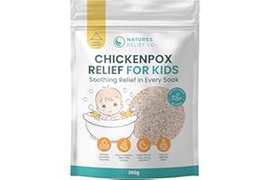 NATURES RELIEF CO Chickenpox Relief Treatment | Colloidal Oatmeal & Calamine | Oatmeal Bath Soak for Chicken Pox Relief Kids - Colloidal Oatmeal Bath for Itchy Skin and Pain Relief | Made in UK | 300g