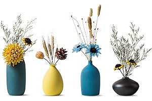 Sziqiqi Vasi Piccoli in Ceramica per Fiori Set di Vasi Decorativi per Soggiorno Mini Vasi Fatti a Mano per la Decorazione di Centrotavola Vaso Moderno Con Colori Opachi Morandi Set di 4