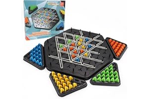 XIMKONTER Triggle Rubber Band Game, Trigger Juego de Mesa Gomas, Juegos De Clavijas Triangulares, Juego De Triángulo De Cadena, Juegos de Mesa Niños 8 Años,Juegos de Mesa,para Niños y Adultos