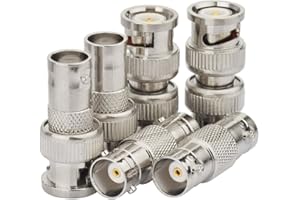 Superbat Connettore BNC 50ohm Adattatore di Cavo BNC Adattatore Coassiale RF a Basso Perdita Compatibile con HD-SDI/3G-SDI/4K/8K per Monitor Telecamera di Sicurezza DVR Registratore ecc(6 Pezzi).