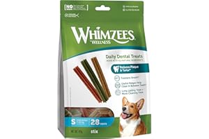 WHIMZEES by Wellness, Bâtonnets à Mâcher pour Chien de Petite Taille, Friandises 100% Naturelles pour l'Hygiène Bucco-Dentaire, Taille S, Sac de 28 Pièces