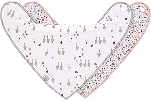 Lässig Bavoir bébé écharpe triangle set 2 pcs. Coton bio bouton-pression réversible/Baby Bandana Little Mateys spicy orange