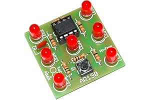 ArliKits AR190/R Elektronischer Würfel mit 7 roten blinkenden Leuchtdioden Riesenspaß elektrischer Würfelersatz einfacher Löt-Bausatz