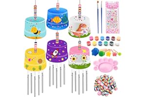 YOHOLD 3 Pack Make A Wind Chime Kits - DIY Arts Crafts Making Kit, Paint Wind Powered Musical Chime DIY Gift for Kids, DIY Painting Craft Kit for Girls & Boys - Unique Art Gifts for Christmas, Birthday