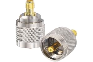 Boobrie PL259 Male to SMA Female Adapter SMA to PL259 Connector Ham Radio Antenna Adapter for Amateur CB Radio Antennas Broadcast WiFi HT Pack of 2