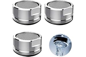 FYGUARD 3 Stück Wasserhahn Sieb, M24 Wasserhahn Aufsatz Strahlregler Wasserhahn Luftsprudler Wasserhahn mit Dichtungen Edelstahl für Küche Badezimmer