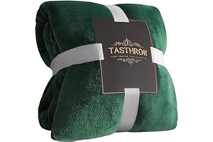 TASTHROW Coperta Vellutata in Pile, Morbida Coperta Plaid Divano Coperta Per Letto in Microfibra per Divano, Letto, Viaggi (Verde scuro, 150x200cm)