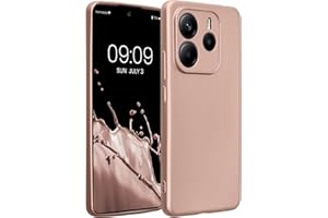 kwmobile Housse Compatible avec Xiaomi Redmi Note 14 5G (Pas pour 4G) Coque - Housse de téléphone Protection Souple en TPU - Or Rose métallique