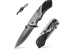 ISEYOU Coltello da Caccia, Lama in Acciaio Inossidabile 3Cr13 con Rivestimento in Titanio, Portatile Clip per Tasca, Multifunzione - Regalo Perfetto