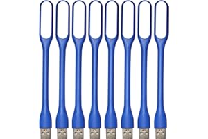 EBYPHAN 8 luces mini USB para teclado, luz USB flexible para laptop, lámpara USB ajustable para computadora portátil (estructura de cuello de cisne, fuente de iluminación LED) (azul)