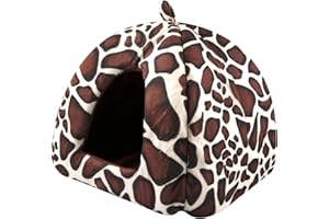 Luckious Pet Tent House - Cozy and Portable Mongolian Style Pet Bed, Warm Shelter for Dogs and Cats, Easy to Carry for Indoor and Outdoor Use(Leopard Print)
