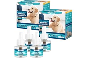 Woyamay Dog Calming Plug in Refills - 4 Pack Calming Dog Pheromones Diffuser Refills for Dogs Relieve Anxiety & Stress, 120 Days Dog Calming Plug-in Refils to Calm Dogs, Fits All Common Diffuser Heads