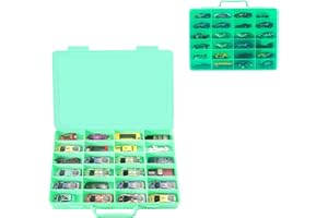 RHCOM Estuche organizador de almacenamiento de juguetes para coches Hot Wheels, para coches Matchbox, para mini juguetes, para muñecas pequeñas. Caja de transporte con 24 compartimentos. (solo caja),