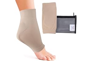 CRS Cross Par de fundas de talón de Aquiles acolchadas de gel de compresión para amortiguación y protección de golpes de Haglunds, tendinitis de Aquiles y bursitis (talla única)