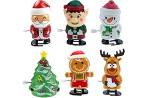 AYNKH 6 Pièces Jouets de Noël - Bonhomme de Neige, Pain d'Épice, Arbre, Père Noël, Wapiti, Elfe - Cadeau de Fête pour Les Enfants