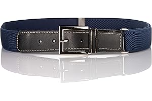 Olata Ceinture Élastique pour Enfants avec Boucle et Raccords en Cuir Noir (1 à 15 ans)