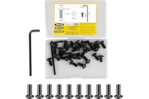 ALAHUGYEF 30 Pz Set di Viti M5, Bulloni Viti a Testa Bombata Cilindrica con Esagono Incassato Nere, Bulloni a Testa Tonda Esagonale, Bullone a Brugola + Chiave M3