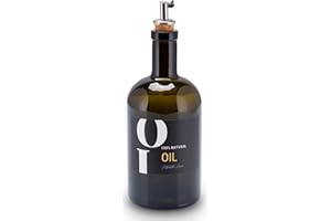 Lifestyle Lover Öl und Essig Set Apothekerflasche Glas antikgrün Olivenöl mit Ausgießer aus Edelstahl für Öl & Essig (Oil 500ml)