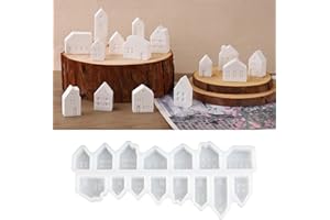 ‎EPODA EPODA 15 Stück Silikonformen Gießformen Häuser 3D Haus Kerzenhalter Weihnachten Gips Gießen Giessformen Silikon Deko Basteln