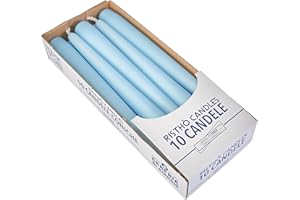 Cereria di Giorgio Risthò Velas cónicas para candelabro, Cera, Celeste Bebé, 2.2 cm, 10