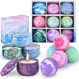 Confezione regalo a palline da bagno, OFUN 5 bomboletta da bagno e 4 candele profumate con oli essenziali naturali, idrata la