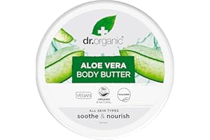 DR.ORGANIC Dr Organic Aloe Vera Body Butter, Lenitivo, Idratante, Tutti i tipi di pelle, Naturale, Vegano, Cruelty-Free, Senza Parabeni e SLS, Biologico, 200ml